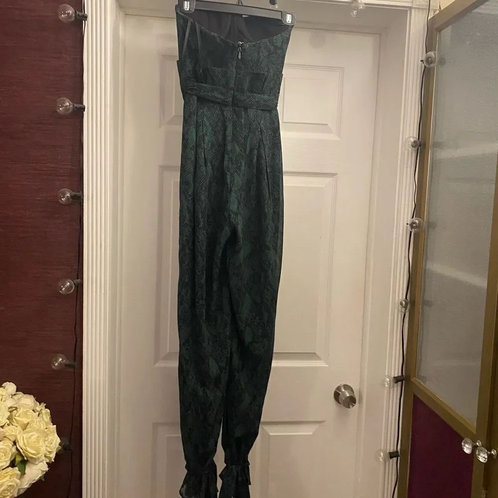 Michael Costellox Revolve green snake print jumpsuit, size XS - Picture 8 of 11